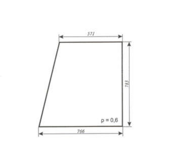 Szyba do ciągnika C-330 kabina Sokółka - boczna (lewa, prawa) (300)