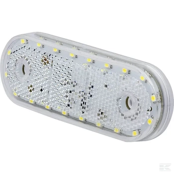 Lampa obrysowa LED, prostokątna, 12/24V biała, przykręcana Waś