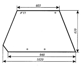 Szyba do ciągnika C-385 nowy typ, 912 - boczna (89)