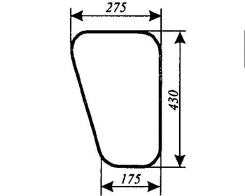 Szyba  MTZ-82 duża kabina oryginalna - przednia dolna (lewa, prawa) (47)