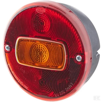 Lampa tylna zespolona, okrągła 12V czerwona/pomarańczowa przykręcana Ø 115 mm Hella