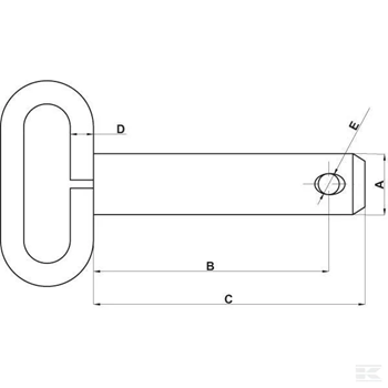 Sworzeń zaczepu 137 x 19 mm