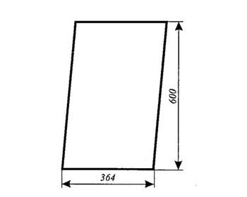Szyba URSUS 1634 kabina Kunów 1997r - przednia dolna (lewa, prawa) (823)