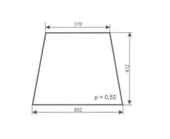 Szyba do ciągnika C-360 kabina Szczytno - boczna ver.I (lewa, prawa) (659)
