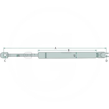 Siłownik gazowy szyby dachowej Fendt A-220mm B-126mm F-120N