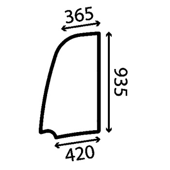 Szyba drzwi górna JCB 827/80292, 82780292