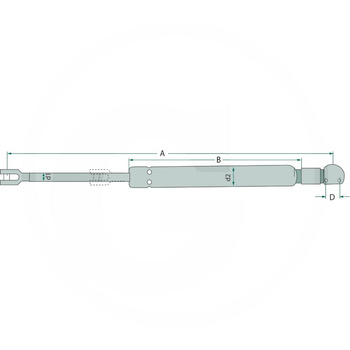 Siłownik gazowy maski John Deere A-355mm B-190mm F-900N