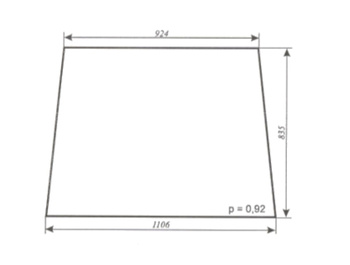 Szyba do ciągnika C-330, T25 kabina Smolniki (POM) - tylna (137a)