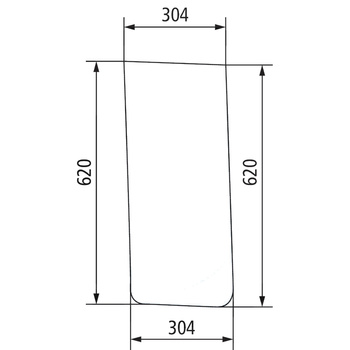 Szyba przednia dolna prawa i lewa JOHN DEERE, RENAULT RT6005010157