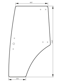 Szyba drzwi lewe ZETOR 53369088