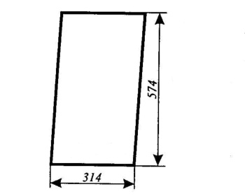 Szyba przednia dolna Zetor 8211, 8245, 9211, 9245, 10211, 102455, 11211