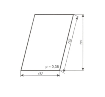 Szyba do ciągnika C-360M kabina kwadratowa - drzwi góra (lewa, prawa) (147)