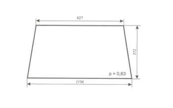 Szyba URSUS 2812, 3512, C-330, C-360, MF-235, MF-255 Smolniki tylna (377)
