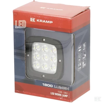 Lampa robocza LED, kwadratowa 15W 1800lm 12-36V światło rozproszone 9 LED Kramp