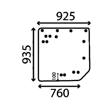 Szyba tylna CLAAS, RENAULT 7700072361