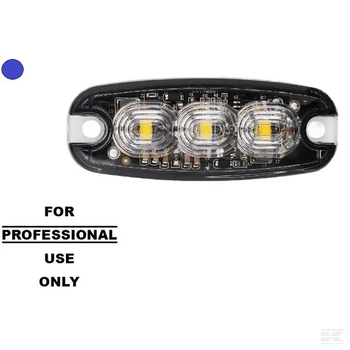 Lampa ostrzegawcza LED, 15W prostokątna 9/30V niebieska 3 LED Kramp