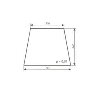 Szyba do ciągnika C-360 kabina Szczytno- boczna ver.II (lewa, prawa) (659A)