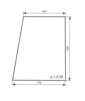 szyba do ciągnika C-330 kabina Chojnów II - drzwi góra (lewa, prawa) (96)