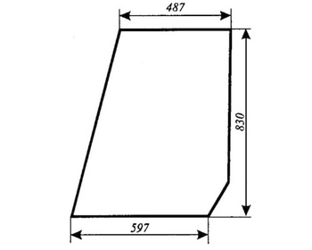 Szyba do ciągnika T25 A2 kabina Sokółka - boczna (lewa, prawa) (492)