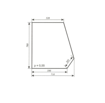 Szyba do ciągnika C-330, T-25 kabina Ciechanów - boczna (lewa, prawa) (294)