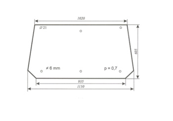 szyba do ciągnika URSUS 4512, 4514,5314 kabina Standard 31976K91-tylna (82)