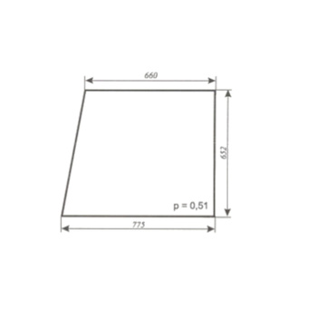 Szyba do ciągnika C-360M kabina Wrocław - drzwi prawe stałe (308)