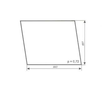 Szyba do ciągnika URSUS 35-12 kabina Kunów - boczna (lewa, prawa) (485)