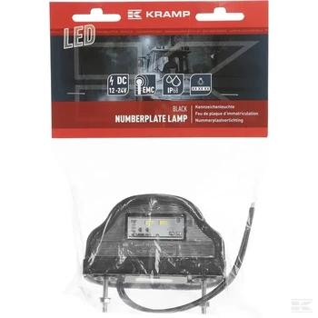 Lampa oświetlenia tablicy rejestracyjnej LED, czarna 12/24V Kramp