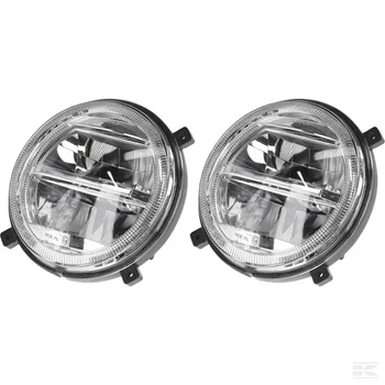 Reflektory LED, 16/21W, okrągłe, 9-36V, Ø 140 mm, światła drogowe/światła mijania, wtyczka H4, para, Kramp