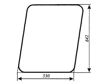 Szyba do ciągnika LTZ 55 - drzwi górna (lewa, prawa) (517)