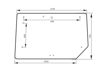 Szyba tylna JOHN DEERE, RENAULT 6005010163