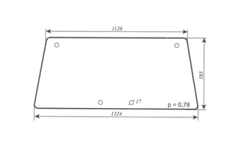 Szyba do ciągnika URSUS 35-12 kabina Kunów - tylna (486).