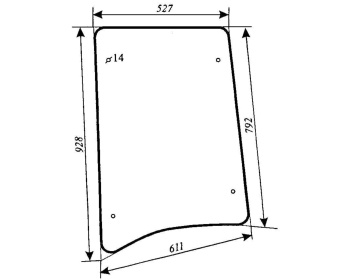 Szyba boczna Zetor 7520, 7540, 8520, 8540, 9520, 9540, 10520, 10540