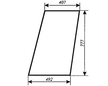Szyba do ciągnika T25 A2 kabina Sokółka - drzwi górne lewe otwierane (497)