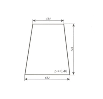 Szyba do ciągnika C-330, C-360 kabina POM Zamość- boczna (lewa, prawa) 333