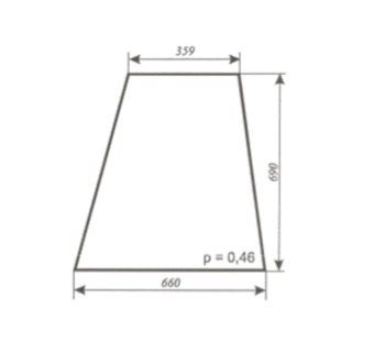 szyba do ciągnika URSUS 35-12 kabina Kunów - drzwi góra (lewa, prawa) (488)
