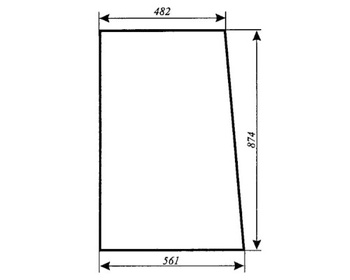 Szyba do ciągnika T25 kabina POM Zamość - boczna (lewa, prawa) (338)