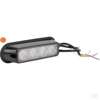 Lampa ostrzegawcza LED, 12W 12/24V pomarańczowa przykręcana 4 LED Kramp