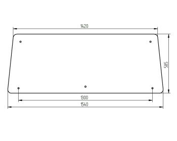 Szyba tylna górna Zetor BK6011 model 5320, 5340, 6211, 6245, roz. 1350mm