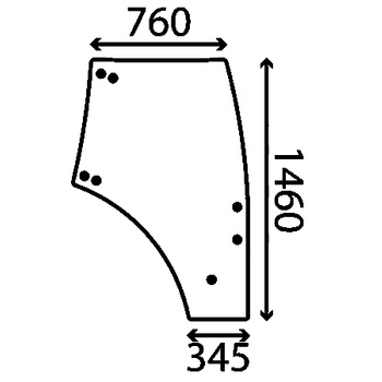 Szyba drzwi prawe KUBOTA 3C58170675