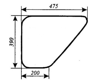 Szyba  MTZ-82 duża kabina oryginalna - drzwi dół (lewa, prawa) (46)