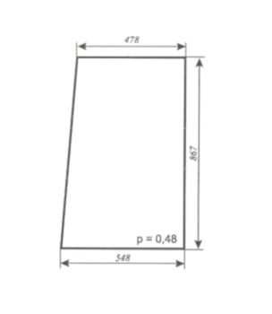 Szyba  C-330, 2802, 3502 T25  Smolniki (POM) - drzwi lewe otwierane (135)