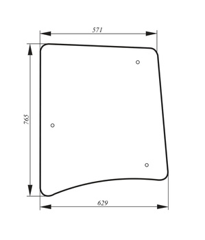 Szyba boczna lewa ZETOR 53369045