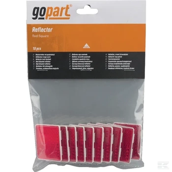 Odblask kwadratowy przyklejany czerwony, 39 x 40 mm