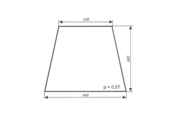 Szyba do ciągnika MF kabina Ciechocin - boczna (lewa, prawa) (372)