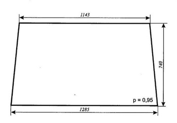 Szyba do ciągnika MTZ kabina Szyszka Sapieżyn - przednia (803)