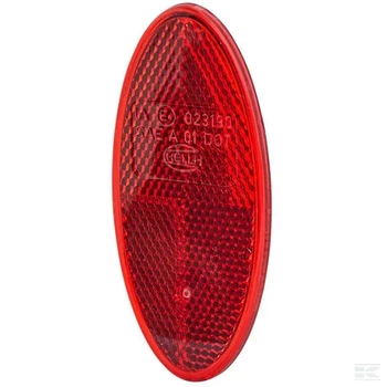 Odblask owalny przyklejany, czerwony 101.6 x 45 mm