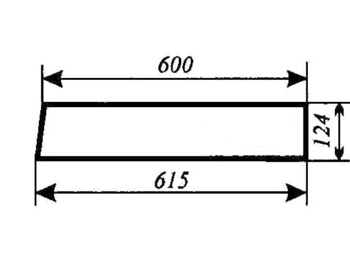 Szyba do ciągnika T25 A2 kabina Sokółka - tylna dolna (496)