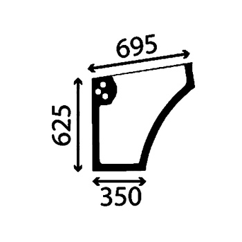 Szyba drzwi lewe dolne CASE, NEW HOLLAND 5089551