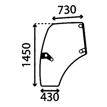 Szyba drzwi lewe DEUTZ-FAHR, HURLIMANN, LAMBORGHINI, SAME 121433020